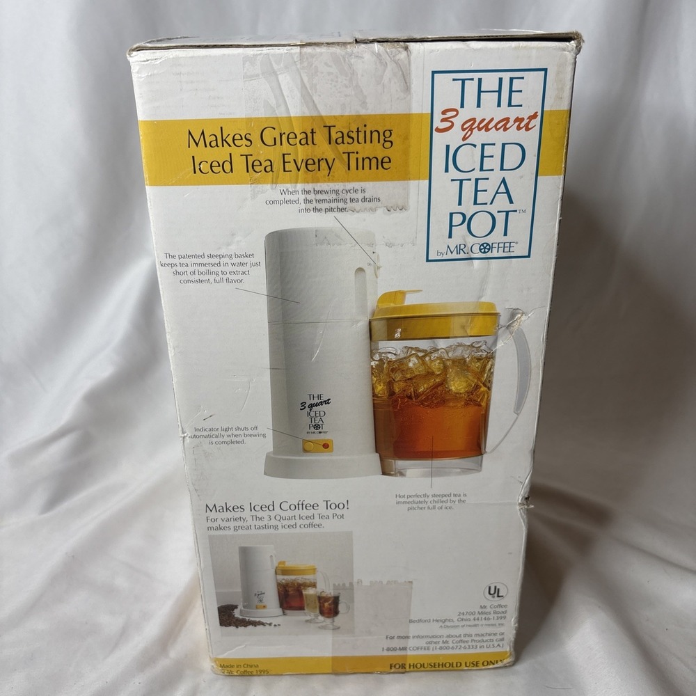 Vintage Mr. Coffee TM3 The 3 Quart Iced Tea Pot Maker NOS 1995. - Picture 4 of 6